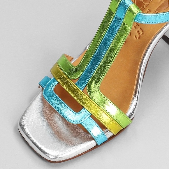 nib Chie Mihara ‘Pinyata Blue’ Metallic Sandal Heels size 8.5 - Picture 9 of 9